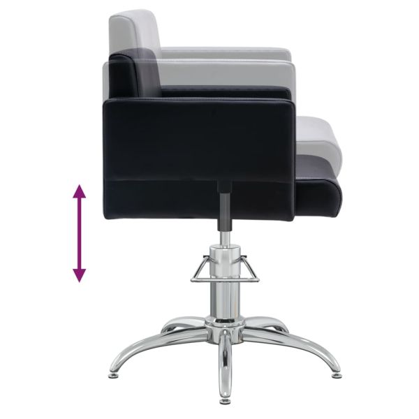 Стол за фризьорски салон, черен, изкуствена кожа