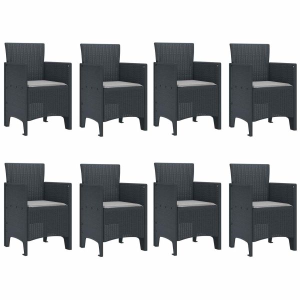 Комплект за хранене в градината 9 pcs Антрацит Полипропилен