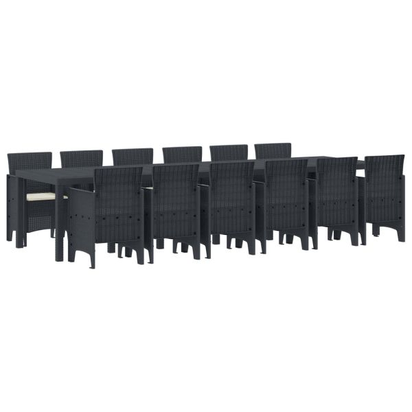 Комплект за хранене в градината 13 pcs Антрацит Ратан Polt