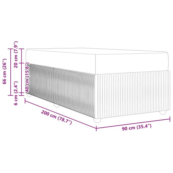 Рамка за легло с матрак Крем 90 x 200 cm текстил