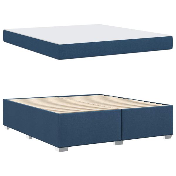 Рамка за легло с матрак Синьо 180 x 200 cm текстил