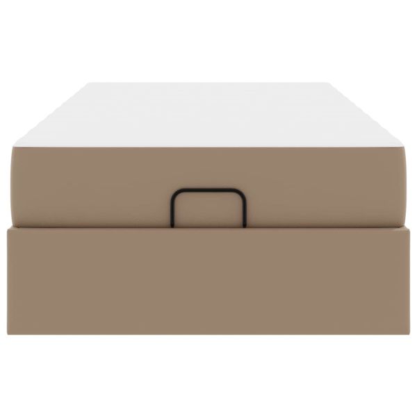 Рамка за легло с матрак с матрак 2 pcs Кафеникаво ПВЦ