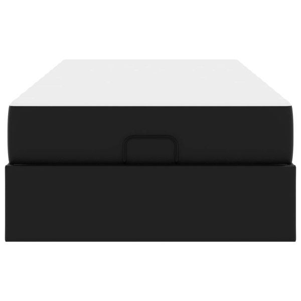 Рамка за легло с матрак с матрак 2 pcs Черно ПВЦ