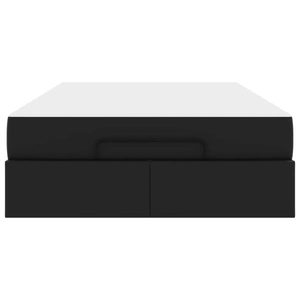Рамка за легло с матрак с матрак 2 pcs Черно ПВЦ