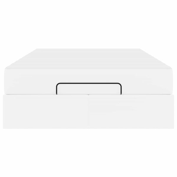 Рамка за легло с матрак с матрак 2 pcs Бяло ПВЦ