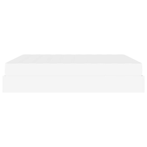 Рамка за легло с матрак с матрак 2 pcs Бяло ПВЦ