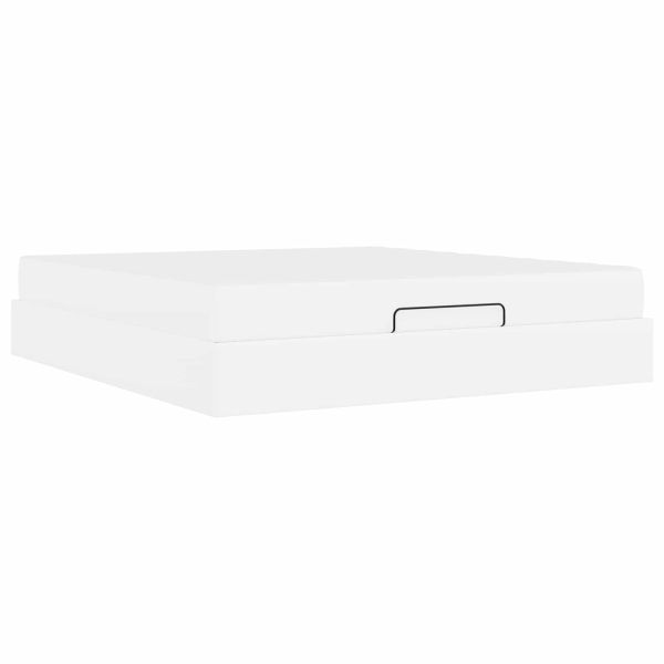 Рамка за легло с матрак с матрак 2 pcs Бяло ПВЦ