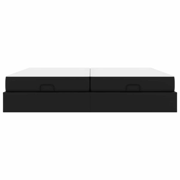 Рамка за легло с матрак с матрак 2 pcs Черно ПВЦ