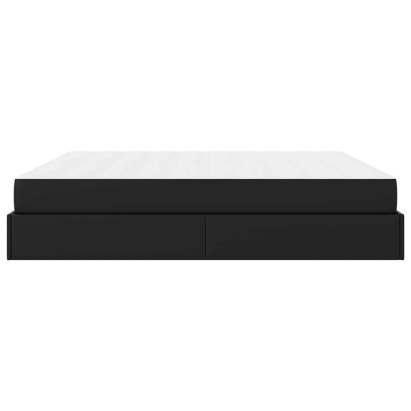Рамка за легло с матрак с матрак 2 pcs Черно ПВЦ