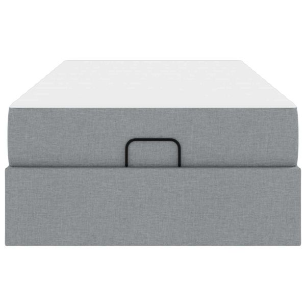 Рамка за легло с матрак с матрак 2 pcs Светлосиво текстил