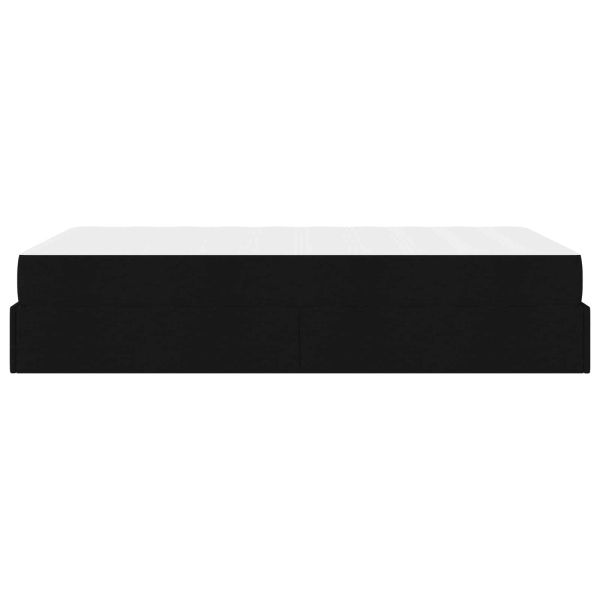 Рамка за легло с матрак с матрак 2 pcs Черно текстил