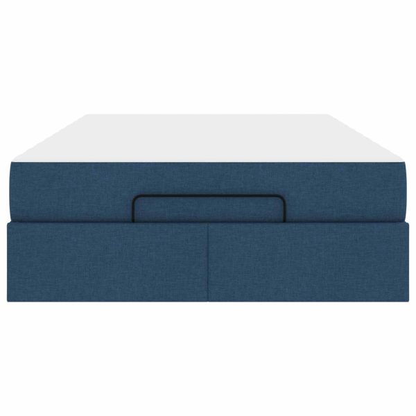 Рамка за легло с матрак с матрак 2 pcs Синьо текстил