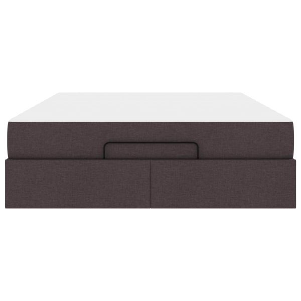 Рамка за легло с матрак с матрак 2 pcs Кафеникаво текстил
