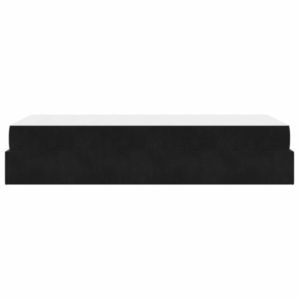 Рамка за легло с матрак с матрак 2 pcs Черно Кадифе