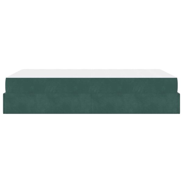 Рамка за легло с матрак с матрак 2 pcs Зелен Кадифе