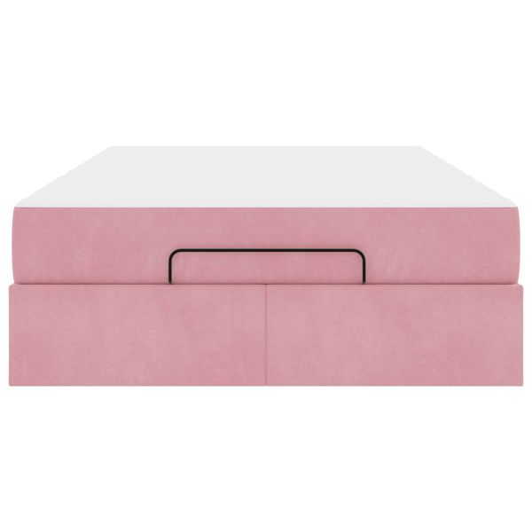 Рамка за легло с матрак с матрак 2 pcs Розово Кадифе