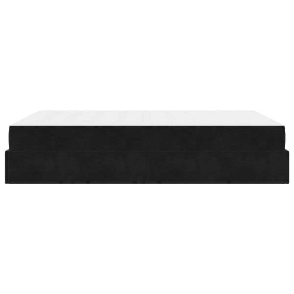 Рамка за легло с матрак с матрак 2 pcs Черно Кадифе