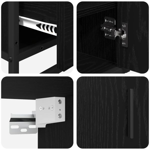 Комплект мебели за баня с рафт 3 pcs Черния дъб Инженерно дърво