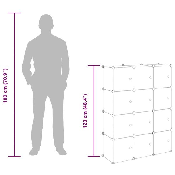 Органайзер за кубчета за съхранение с 12 кубчета и вратички