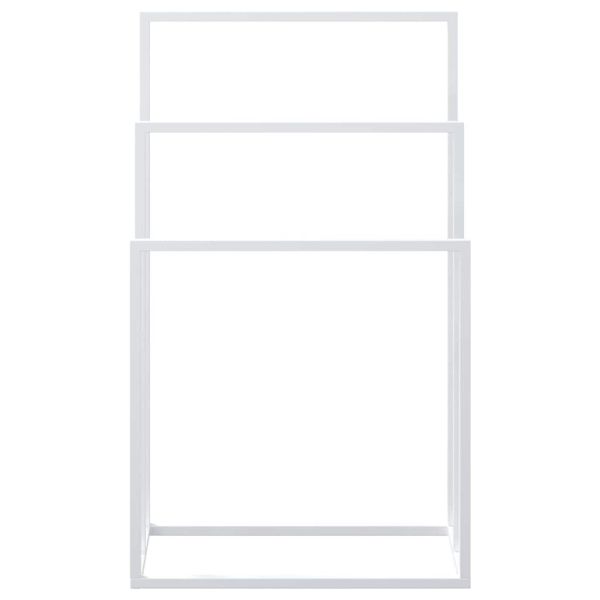 Свободностояща поставка за кърпи, бяла, 48x24x79 см, желязо