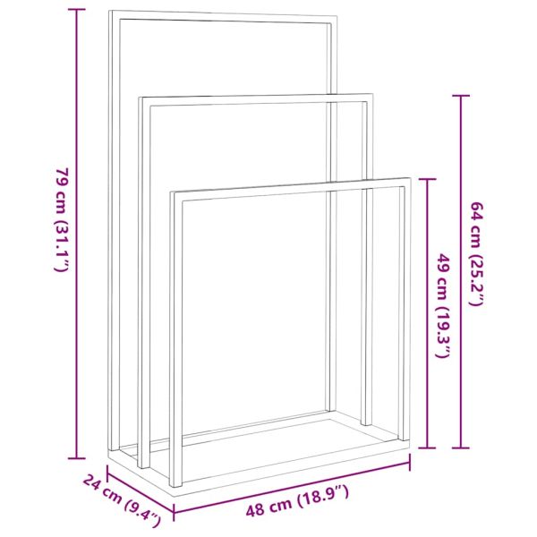 Свободностояща поставка за кърпи, златиста, 48x24x79 см, желязо
