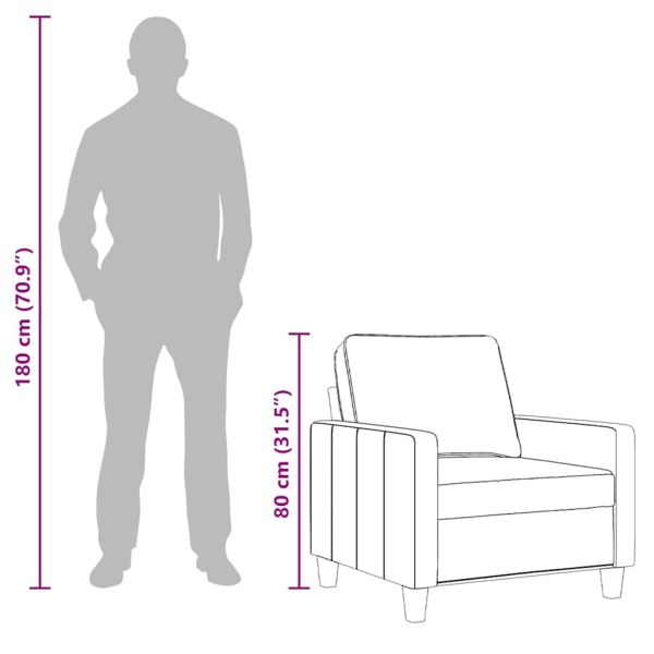 Кресло, таупе, 60 см, текстил