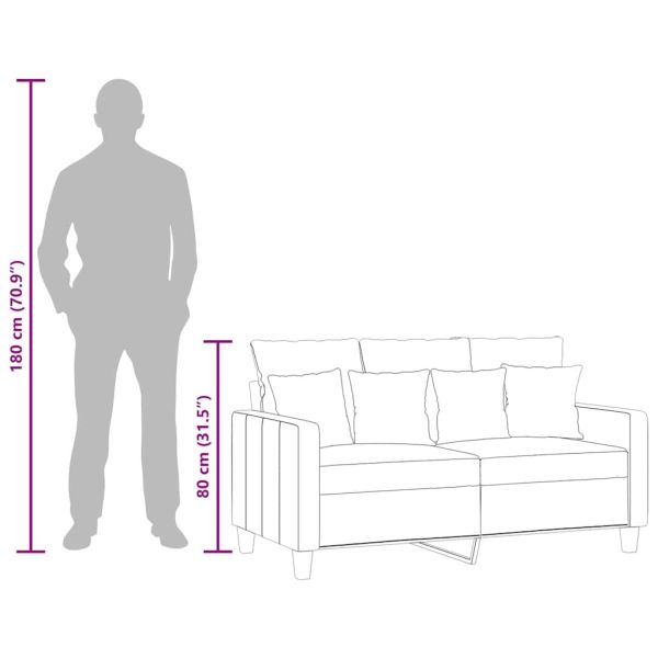 2-местен диван, светложълт, 120 см, плат