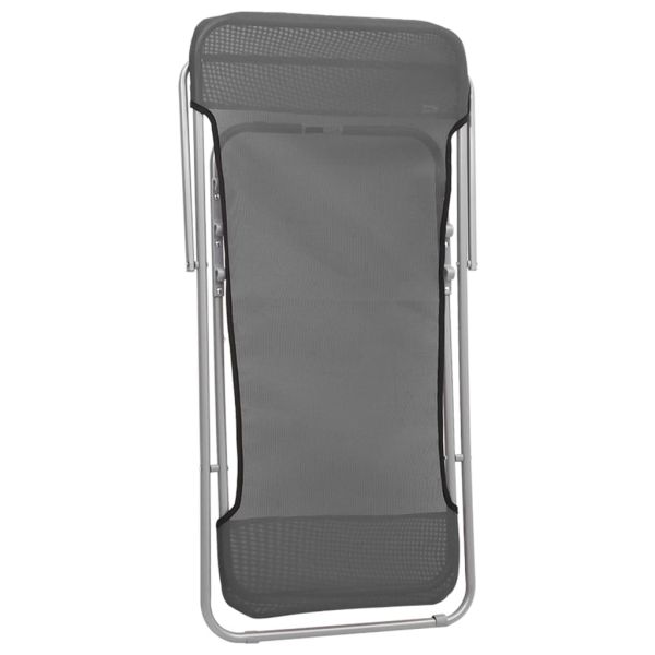 Сгъваеми плажни столове 2 бр сиви текстилен и стомана