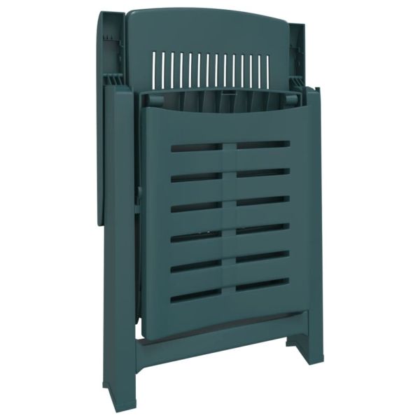 Шезлонг, зелен, пластмаса