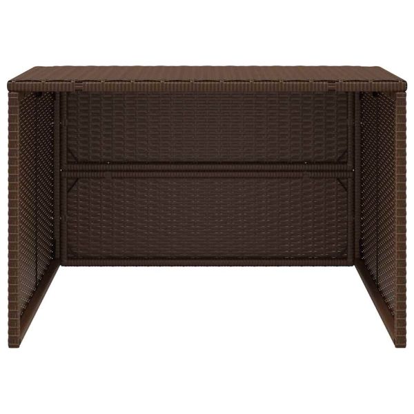 Гараж за роботизирана косачка, кафяв, 86x90x52/57 см, полиратан