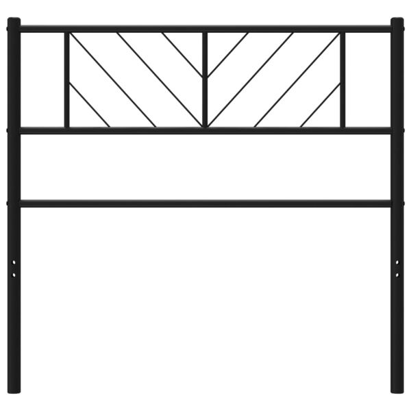 Метална резервна табла за легло, черна, 107 см