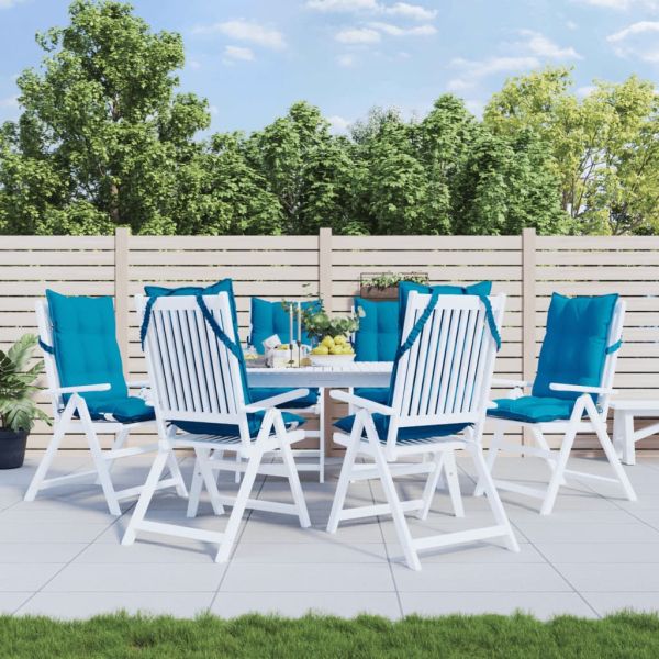 Възглавници за столове с облегалка 6 бр светлосини Оксфорд плат