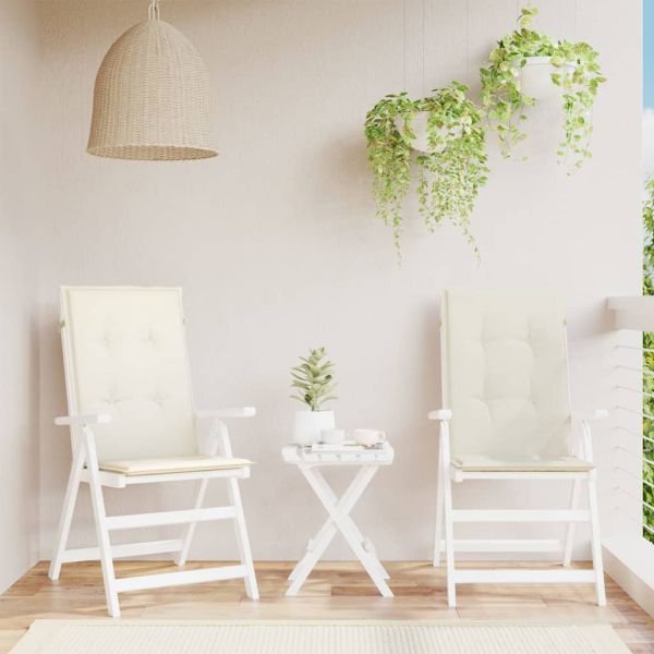 Възглавници за стол 2 бр меланж кремави 120x50x4 см плат