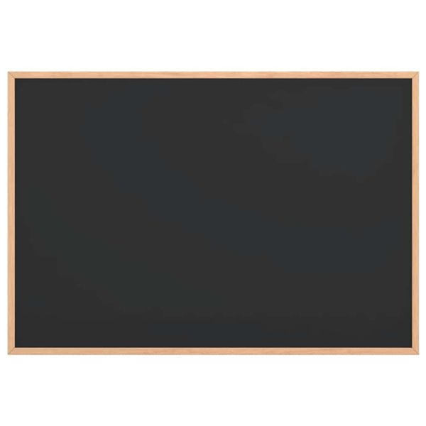 Черна дъска с рамка от масивна борова дървесина, черна, 80x55 см