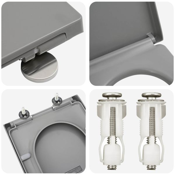 Тоалетна седалка Сив 49 x 36 x 4 см Дуропласт