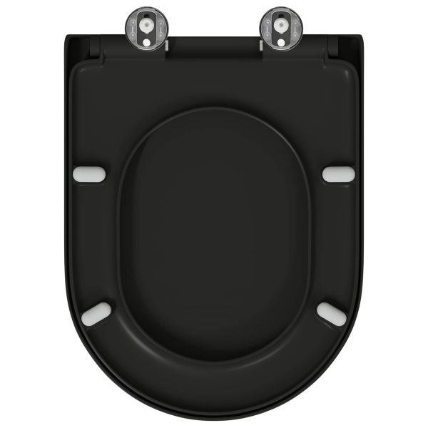 Тоалетна седалка Черно 49 x 36 x 4 см Дуропласт