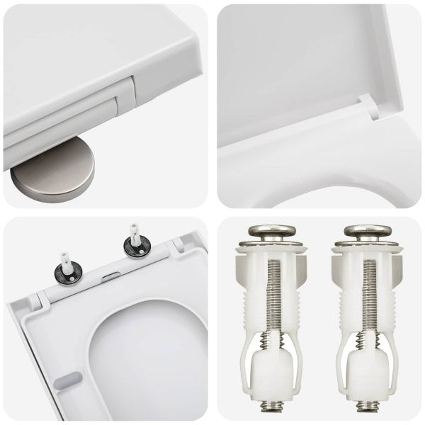 Тоалетна седалка Бяло 47,5 x 35 x 3,6 см Дуропласт