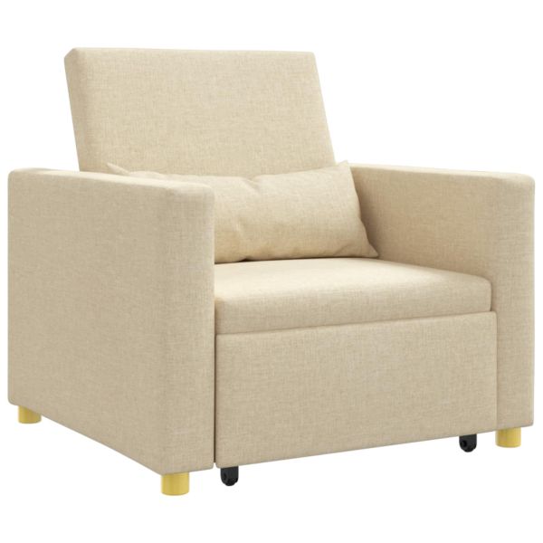 Разтегателен диван с единично легло Крем 90 x 165 x 87 см