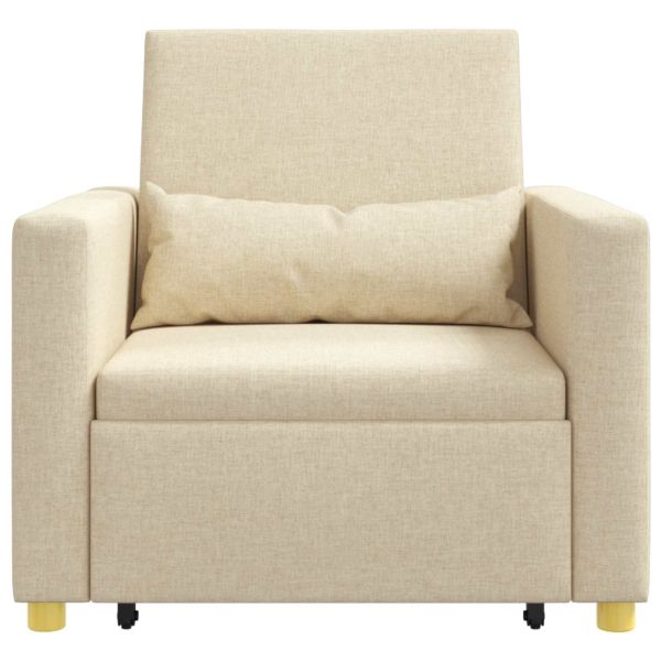 Разтегателен диван с единично легло Крем 90 x 165 x 87 см