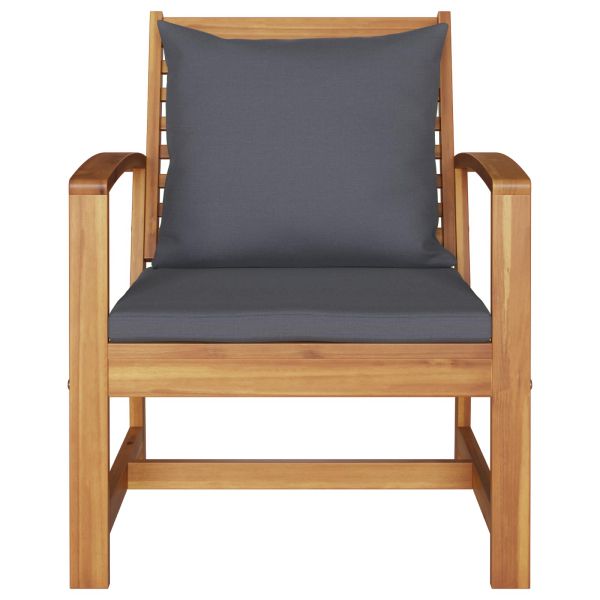 Стол с възглавница 2 pcs Кафяво и тъмно сиво 65 x 60 x 76,5 см