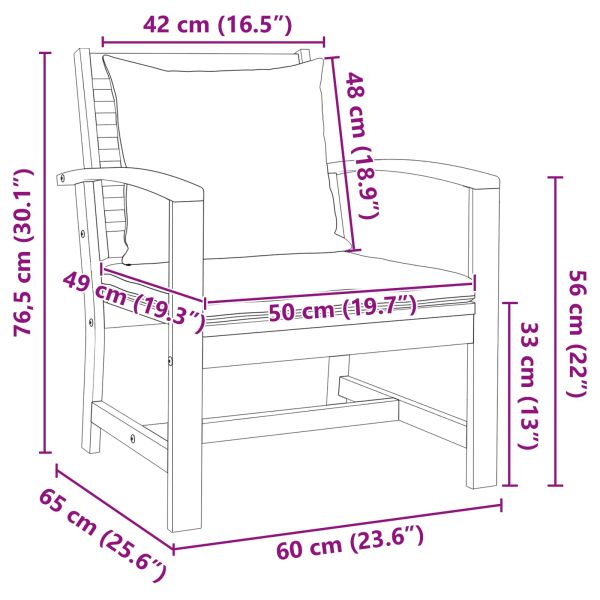 Стол с възглавница 2 pcs Кафяво и тъмно сиво 65 x 60 x 76,5 см
