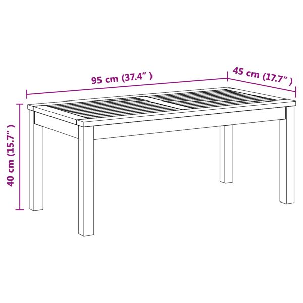 Маса Кафяво 95 x 45 x 40 см Солидно тиково дърво