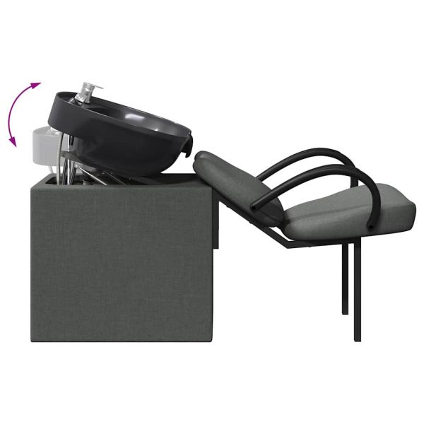 Шампоан стол Тъмен сив и черен 63 x 141 x 92 см текстил