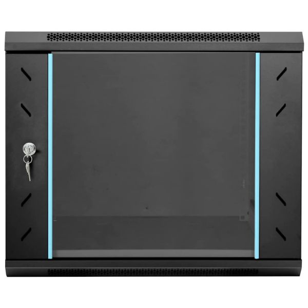 Мрежов кабинет със съхранение Черно 60 x 60 x 50 см Стомана