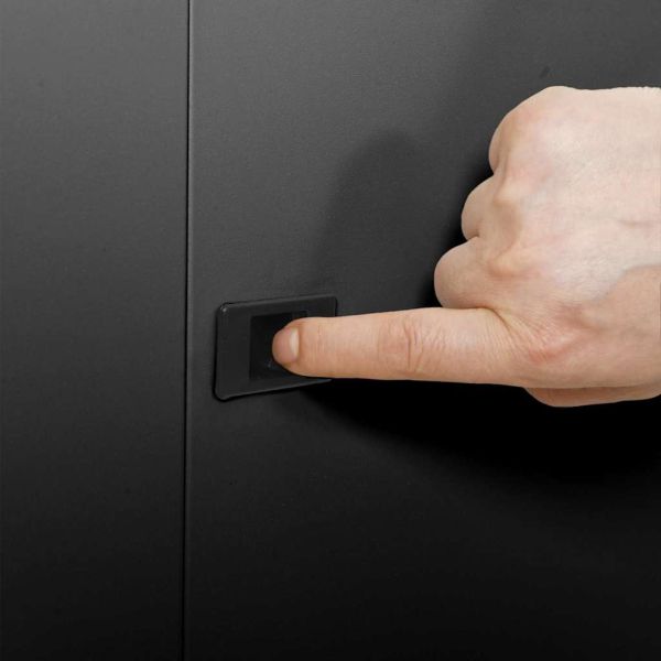 Мрежов кабинет със съхранение Черно 60 x 60 x 50 см Стомана