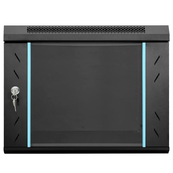 Мрежов кабинет със съхранение Черно 53 x 60 x 45 см Стомана