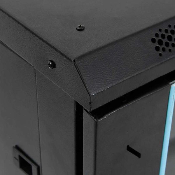 Мрежов кабинет със съхранение Черно 60 x 60 x 80 см Стомана