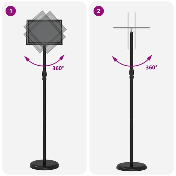Стендове за търговски прояви Черно 25 x 25 x 125 см Алуминий