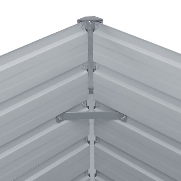 Градинска висока леха поцинкована стомана 480x80x45 см сива