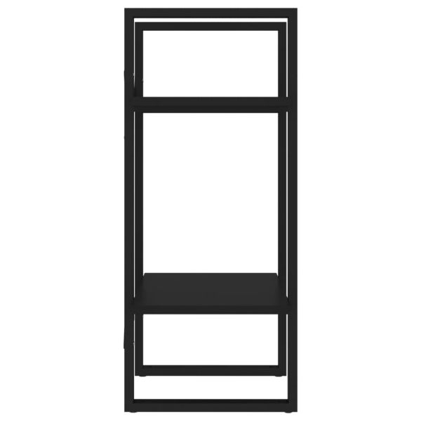 2-етажна библиотека, черна, 40x30x70 см, инженерно дърво